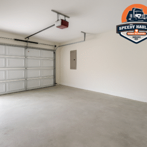 Clean garage in Tampa after junk removal service by Speedy Hauling before home sale